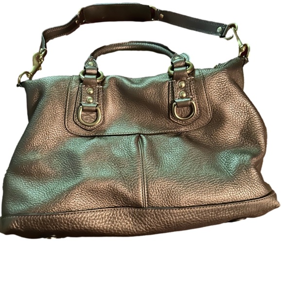 Coach, gold leather tote. - Picture 2 of 8